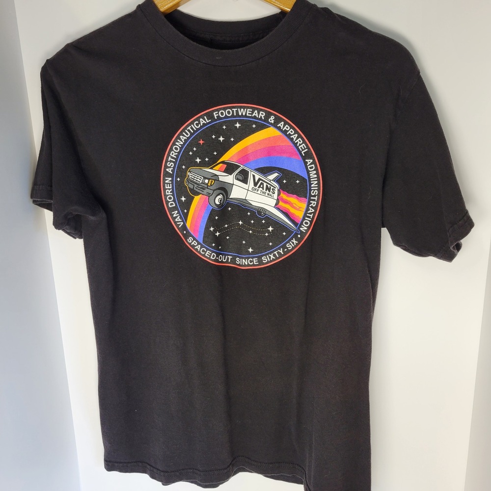 Vans NASA Spaced Out Space Shuttle Van Graphic T-Shirt Mens Medium Black